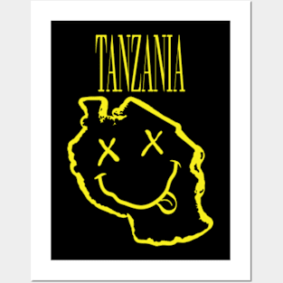 Vibrant Tanzania x Eyes Happy Face: Unleash Your 90s Grunge Spirit! Posters and Art